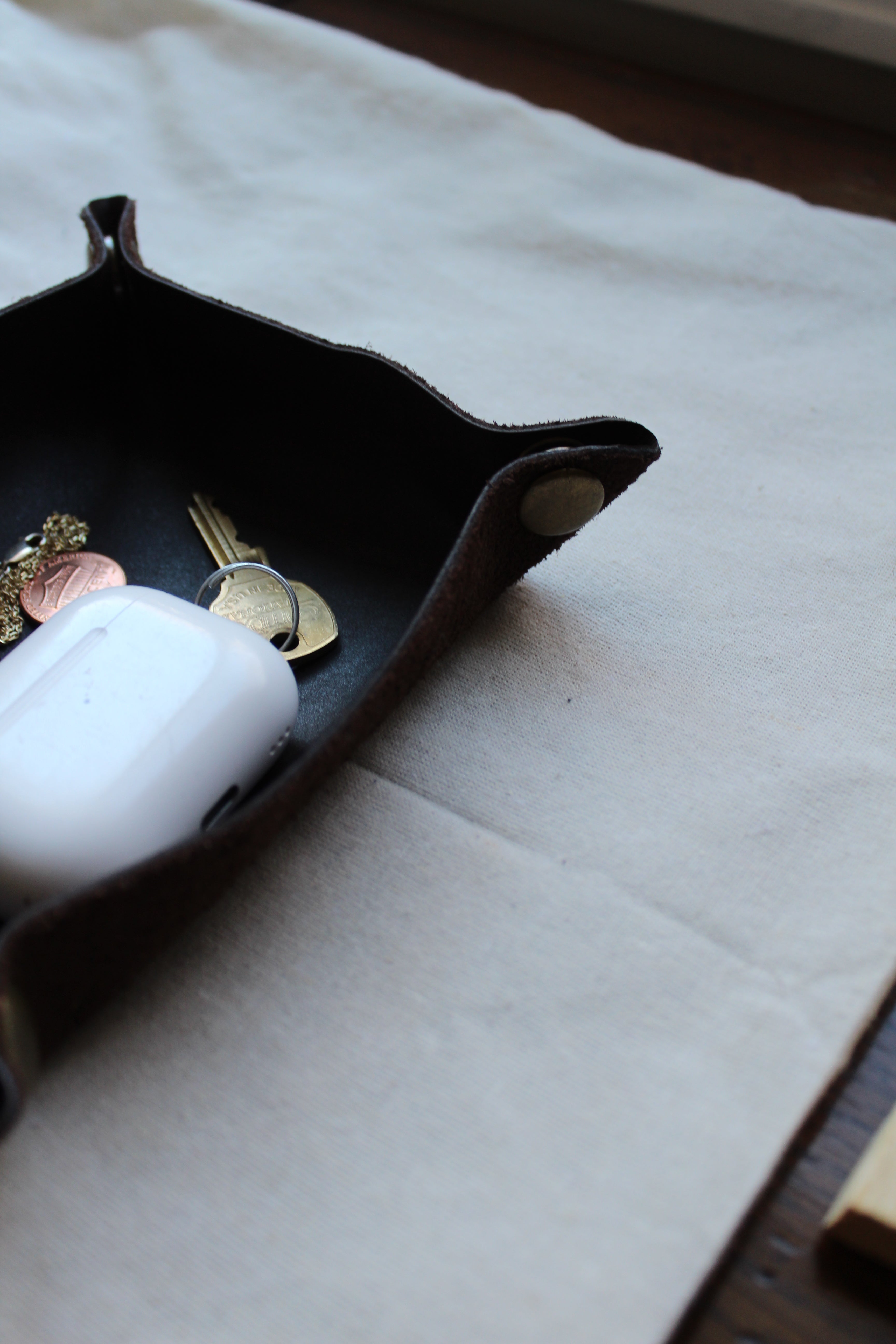 Handmade Leather Accessory Tray