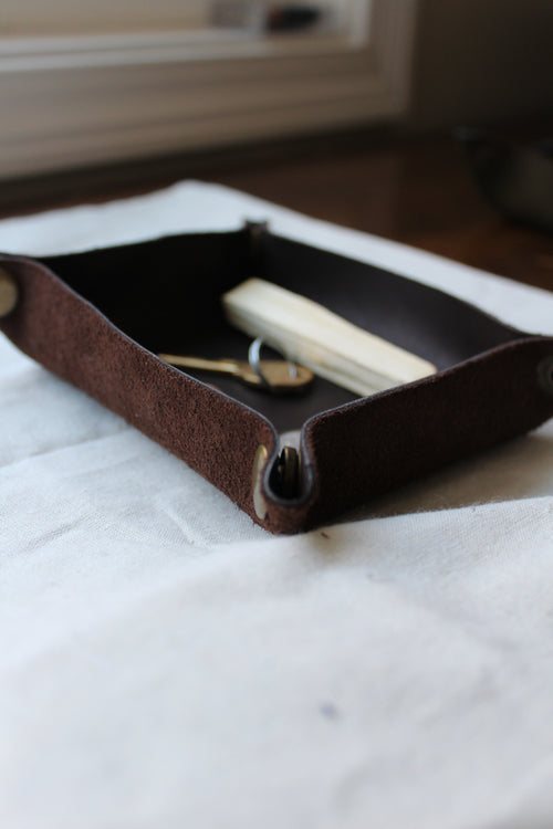Handmade Leather Accessory Tray