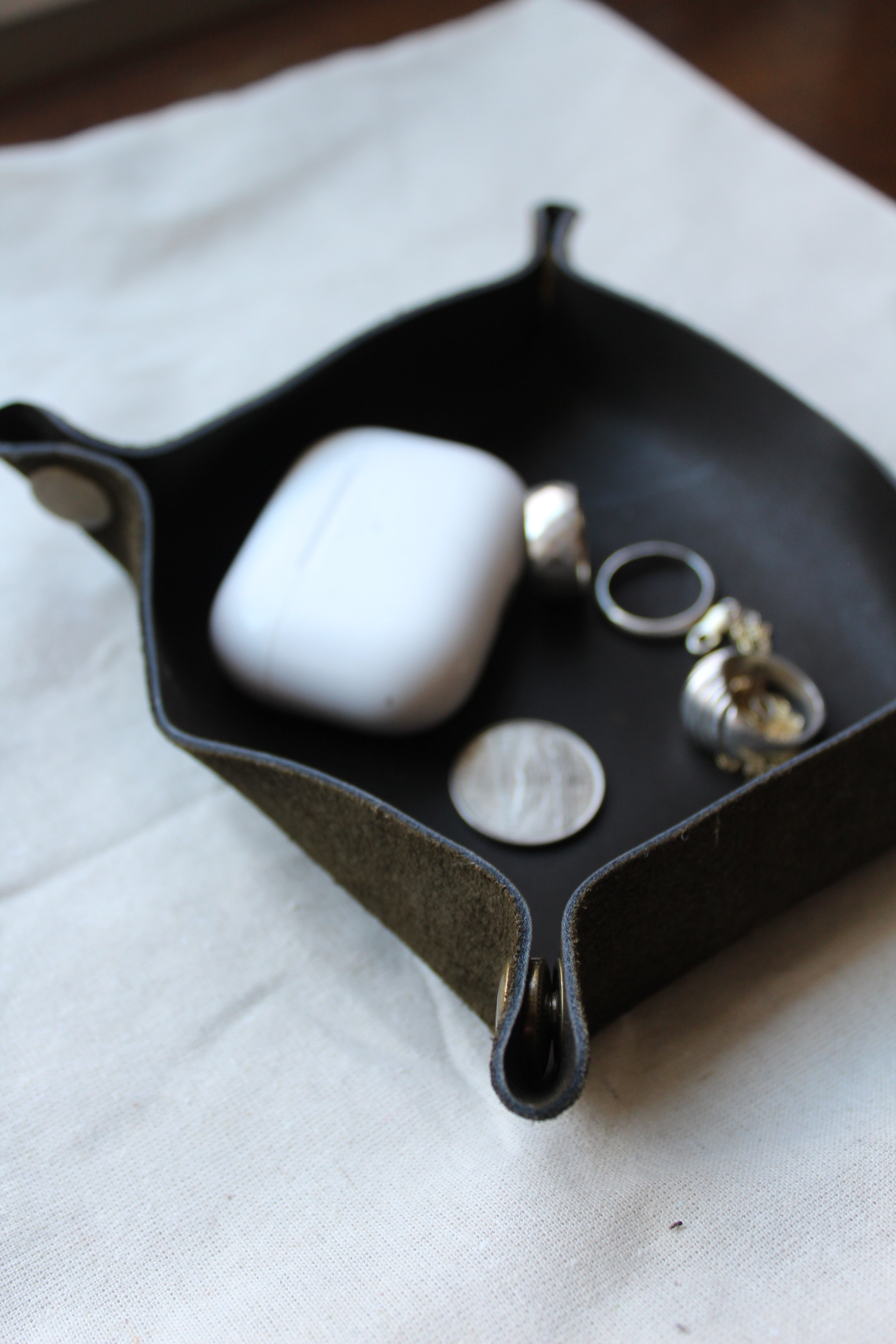Handmade Leather Accessory Tray